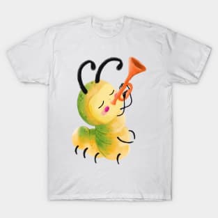 Miyaw the musician caterpillar by jilooo T-Shirt